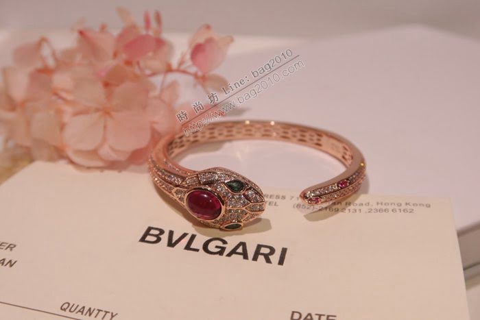 Bvlgari飾品 寶格麗紅寶石蛇手鐲 Serpenti高級珠寶手鐲  zgbq3172